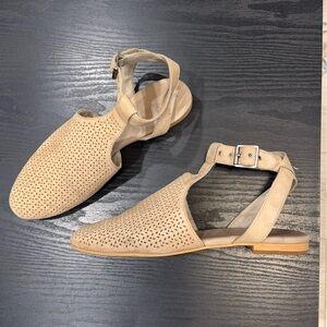 Suede Mule with Ankle Strap